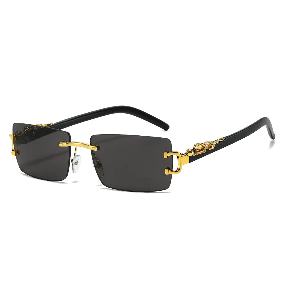 The Safari — Cheetah Rimless Sunglasses