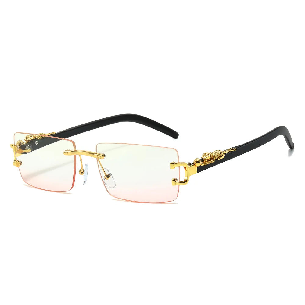 The Safari — Cheetah Rimless Sunglasses
