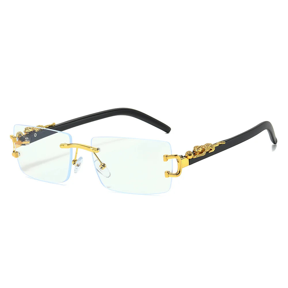 The Safari — Cheetah Rimless Sunglasses