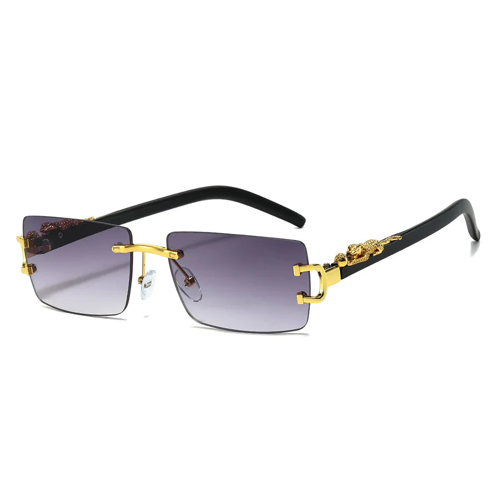 The Safari — Cheetah Rimless Sunglasses