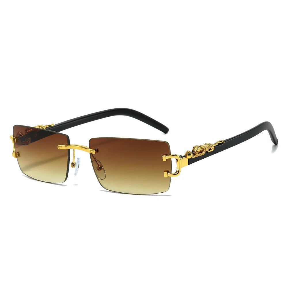 The Safari — Cheetah Rimless Sunglasses