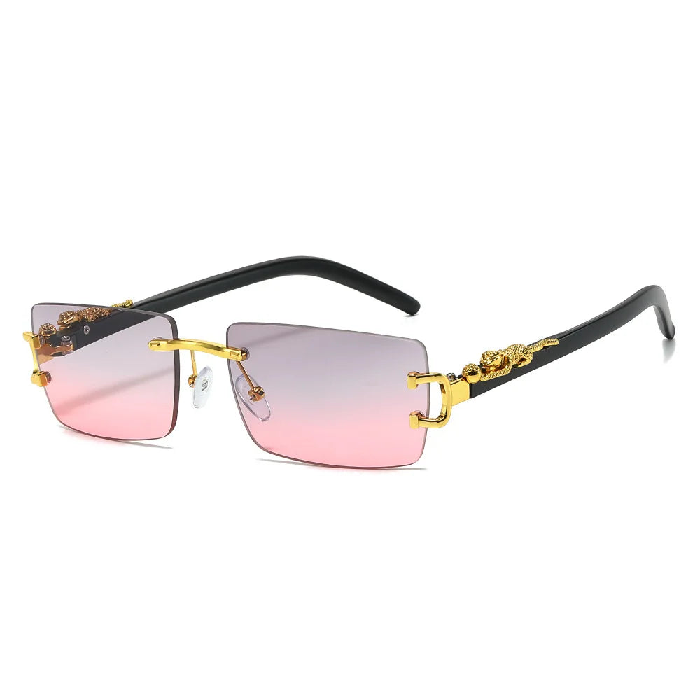 The Safari — Cheetah Rimless Sunglasses