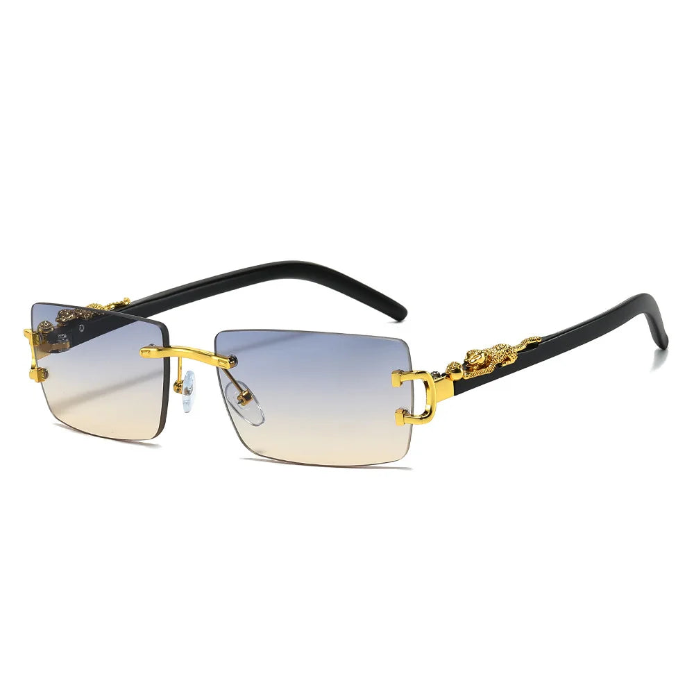 The Safari — Cheetah Rimless Sunglasses