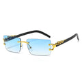 The Safari — Cheetah Rimless Sunglasses