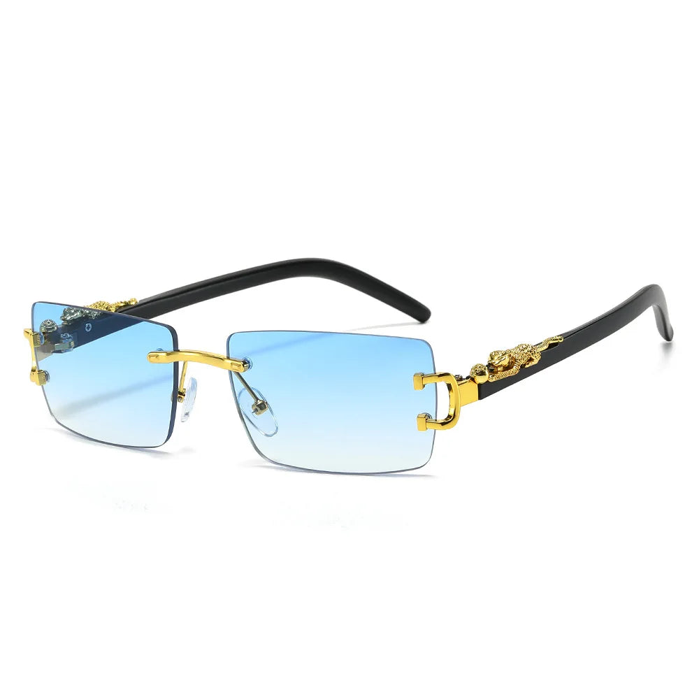 The Safari — Cheetah Rimless Sunglasses