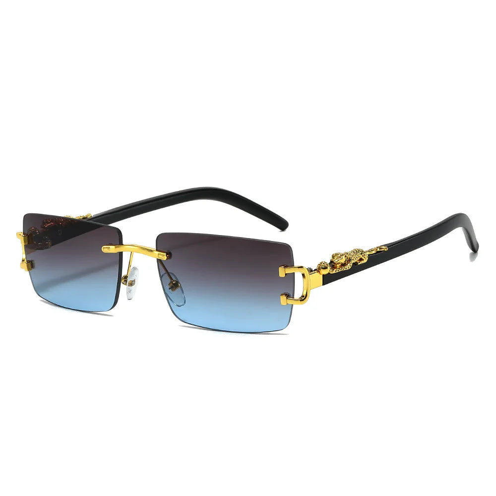 The Safari — Cheetah Rimless Sunglasses